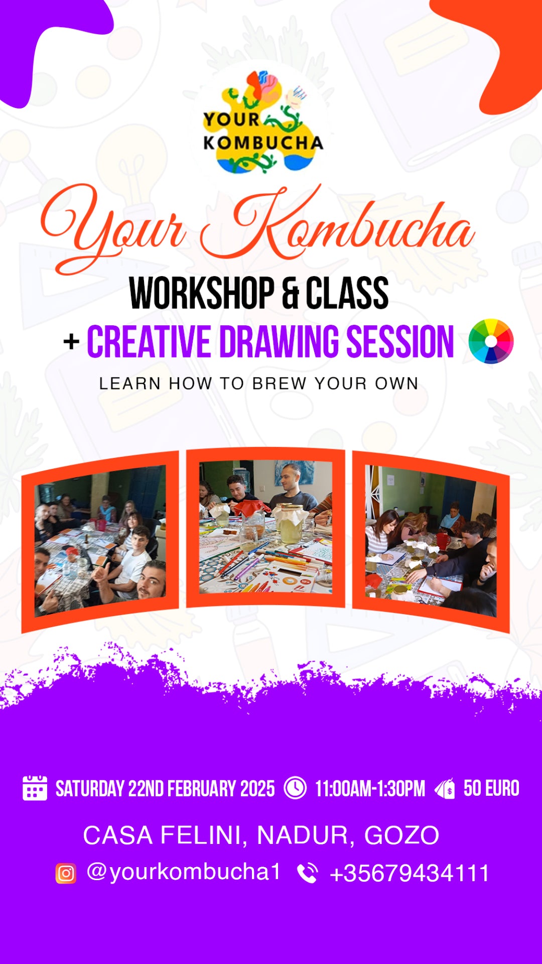 Your Kombucha - Workshop, Class & Creative Drawing Session ๐จ๐ซ